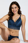 Zivame Celeste & Rose Padded Non-Wired 3/4Th Coverage Lace Bra - Gibraltor Sea — thumbnail 1